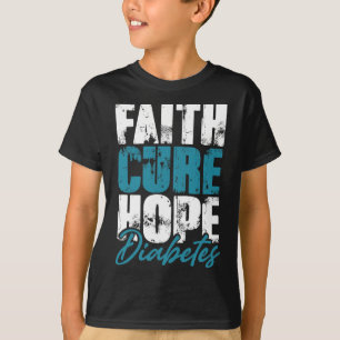 Diabetic Warrior Gift Faith Cure Hope Diabetes Awa T Shirt