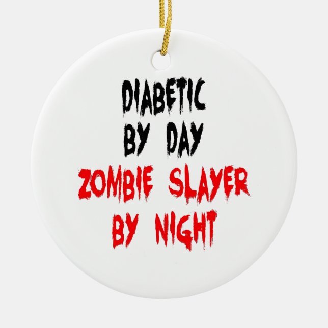 Diabetic Zombie Sayer Julgransprydnad Keramik (Framsidan)