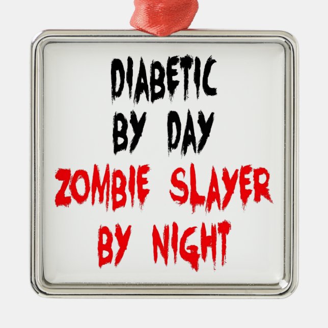 Diabetic Zombie Sayer Julgransprydnad Metall (Framsidan)