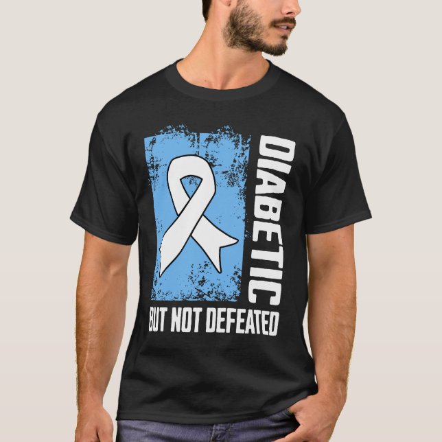 Diabetiker Men Inte Besegrad T Shirt (Framsida)