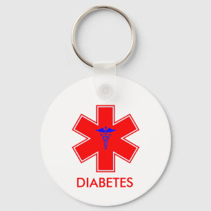 Diabetikervarning - Nyckelkedja / Märkre - Grundlä Nyckelring