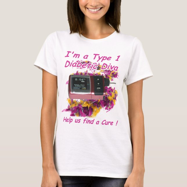 Diabetisk Diva T Shirt (Framsida)