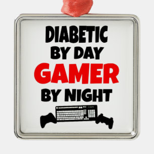 Diabetiskt spel julgransprydnad metall