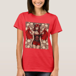 Diabla Infernal en un Mar de Calaveras T Shirt