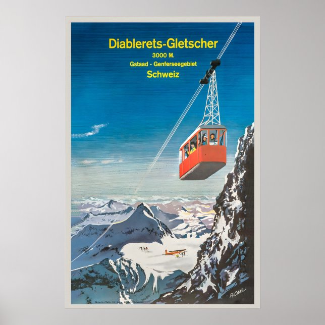 Diablerets glaciär Bernese Alperna Schweiz Poster (Framsidan)