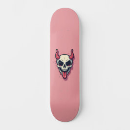 Diablesse qui tire la langue sur fond rose mini skateboard bräda 18,5 cm