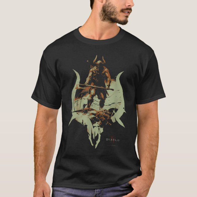 Diablo Iv Barbar-märke Distressed T Shirt (Framsida)