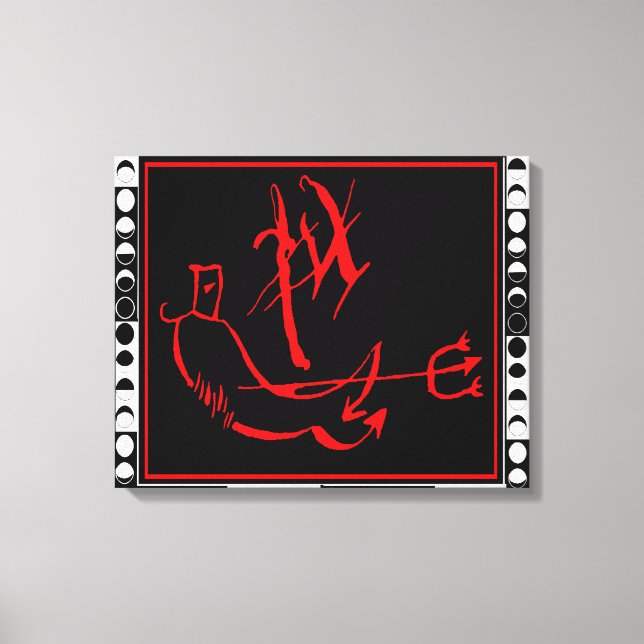 Diablo med Måne Phases Canvastryck (Framsida)