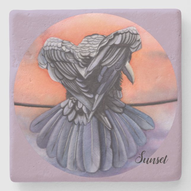 Diablo Raven Drink Underlägg Kråkans vattenfärg (Framsidan)