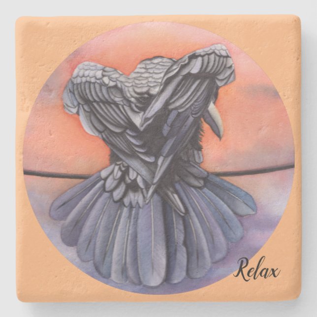 Diablo Raven Drink Underlägg Kråkans vattenfärg (Framsidan)