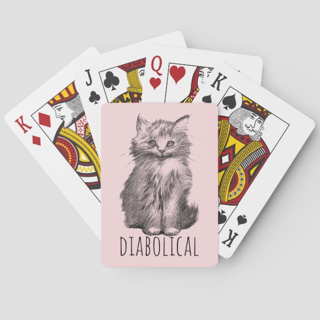Diabolical Cute Fluffy Kitten Casinokort (Baksidan)