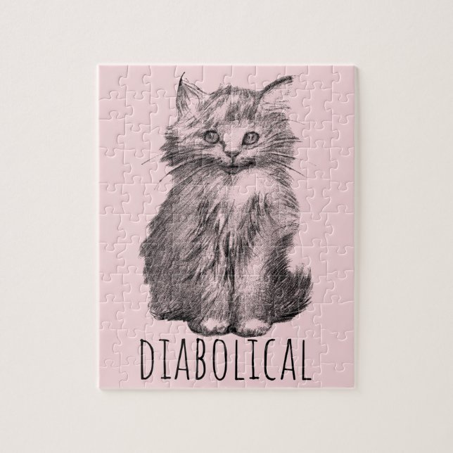 Diabolical Cute Fluffy Kitten Pussel (Vertikal)