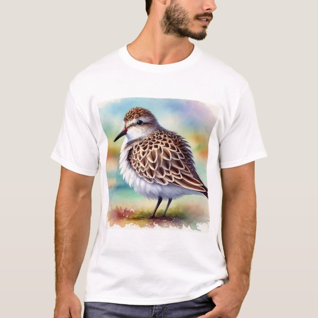 Diademed Sandpiper Plover 290824AREF134 - Watercol T Shirt (Framsida)