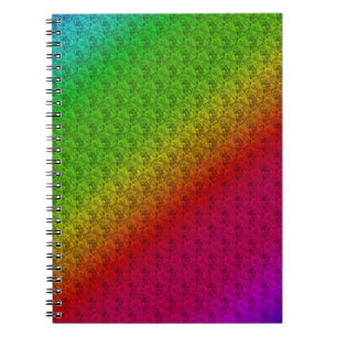 Diag Rainbow Gradient Blommönster Red Grönt Anteckningsbok