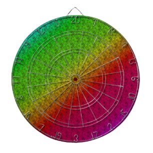 Diag Rainbow Gradient Blommönster Red Grönt Darttavla