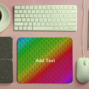 Diag Rainbow Gradient Blommönster Red Grönt Musmatta