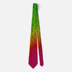 Diag Rainbow Gradient Blommönster Red Grönt Slips