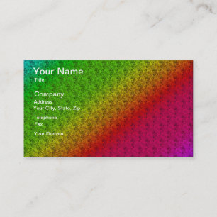Diag Rainbow Gradient Blommönster Red Grönt Visitkort