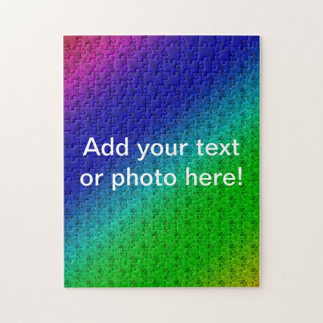 Diag Regnbåge övertoning, Blommönster blå Grönt Pussel (Vertikal)