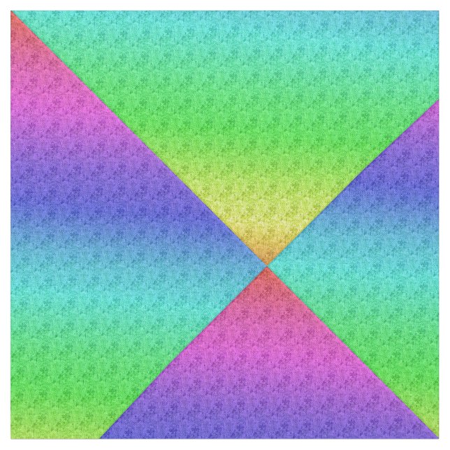 Diag Regnbåge övertoning, Blommönster blå Grönt Tyg (Närbild)