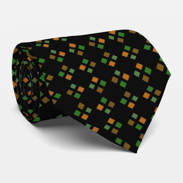 DIAG SQUARES orange&grönt justerbar Slips (Rullad)