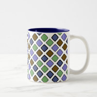 DIAG SQUARES plus blue Two-Tone Coffee Mugg