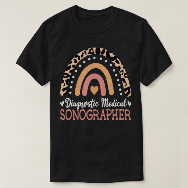 Diagnostic Medical Sonographer Rainbow Sonography T Shirt (Design framsida)