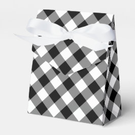 Diagonal Black and White Gingham Play-box Presentaskar