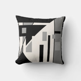 Diagonal Black Grått på vit geometrisk Abstrakt Kudde