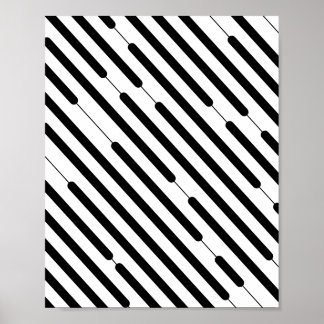 Diagonal Black Hash Linjer Poster