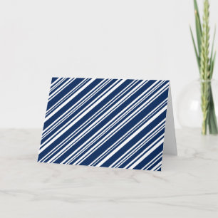 Diagonal blandad indigo och vit Rand Tack Kort