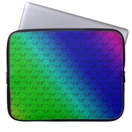Diagonal blandning av blommigt blått Grönt för reg Laptop Sleeve