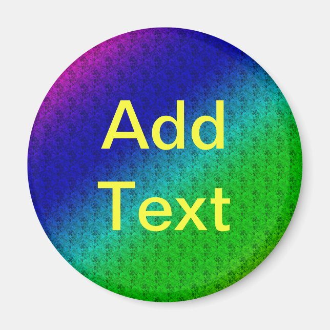 Diagonal blandning av blommigt blått Grönt för reg Magnet (Framsidan)