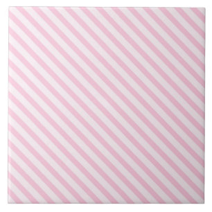 Diagonal Blommar Rosa Rand Kakelplatta