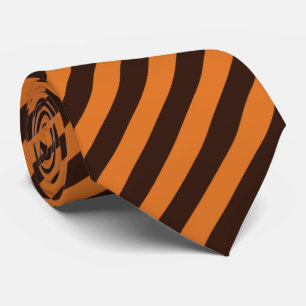 Diagonal Brown och Orange Stripe Slips