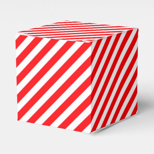 Diagonal Candy cane Rand-jul Red & White Presentaskar (Framsidan Sidan)