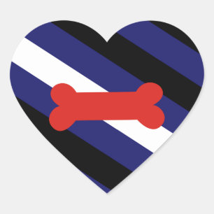 DIAGONAL FÖR PUPPY PLAY-PRIDE HJÄRTFORMAT KLISTERMÄRKE