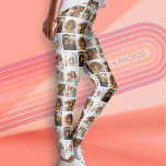 Diagonal Funky Fotorutnät med 6 foton Leggings<br><div class="desc">En utskrift med foton över hela personligen. Det diagonala mönster skapar ett maximalistiskt mönster som är roligt och galet. Bakgrunden mellan varje foto är vit men kan ändras i det avancerade designområdet. Använda ditt favoritfoto eller bilder om du vill göra roligten  med vänner.</div>
