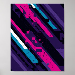 Diagonal geometrisk design för edgy Abstrakt Poster