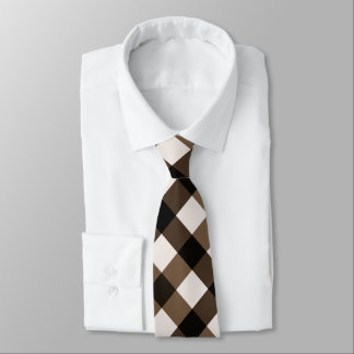 Diagonal Gingham i Mörk Brown, kaffe, Cream Slips