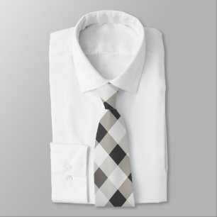 Diagonal Gingham in Charcol, Light Grått, White Slips