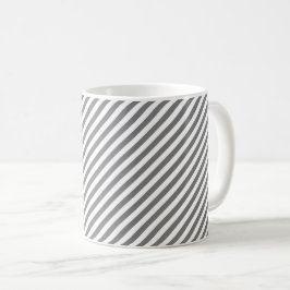 Diagonal gray and white stripes pattern kaffemugg
