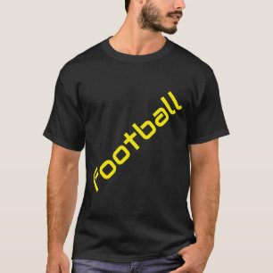 Diagonal gul FOTBOLL Text svart bakgrund T Shirt