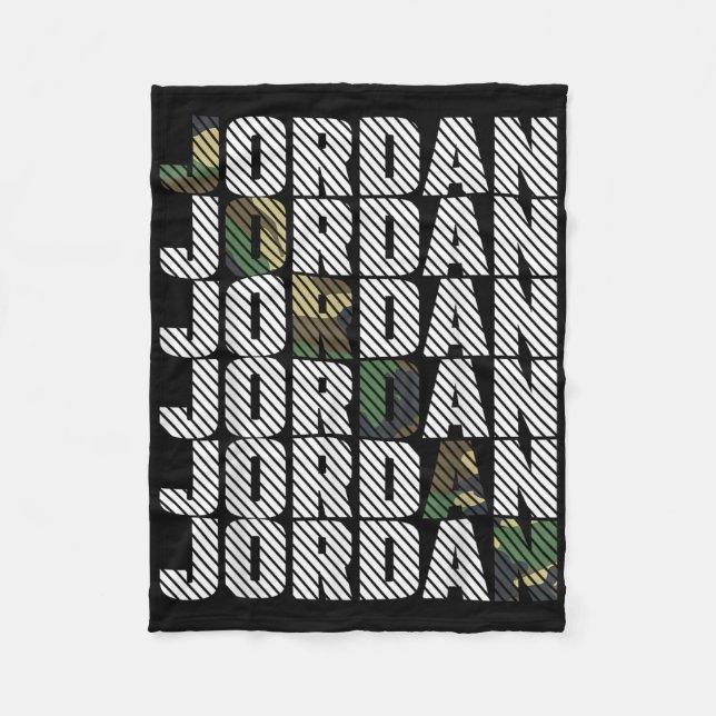Diagonal Jordan Kamouflage Mönster Grön Kamouflage Fleecefilt (Framsidan)