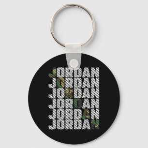 Diagonal Jordan Kamouflage Mönster Grön Kamouflage Nyckelring