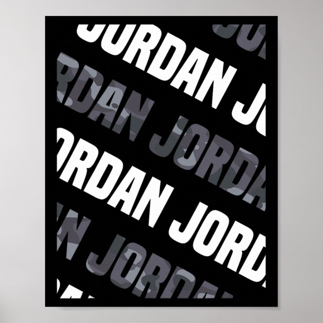 Diagonal Jordan Mönster Design Gift Grått Camoufla Poster (Framsidan)