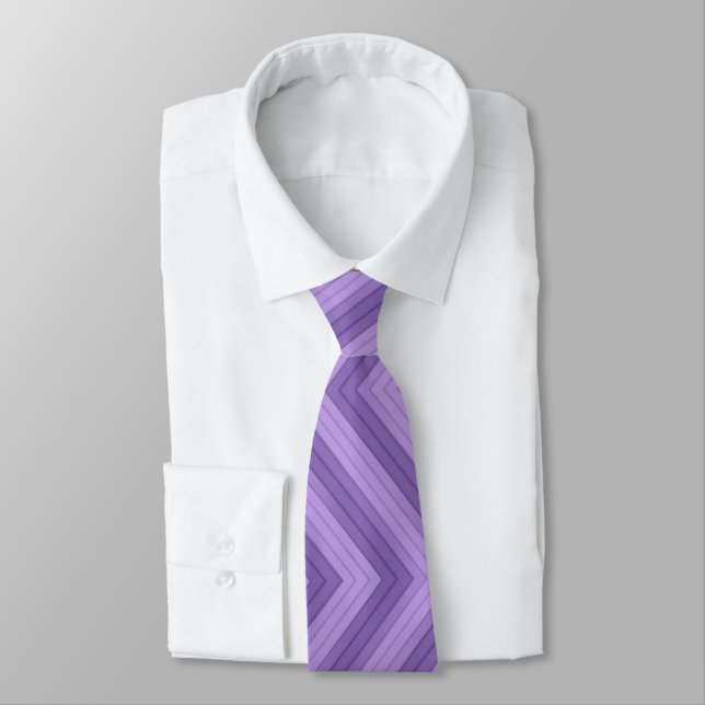 Diagonal Lavender Zigzag Rand Manar Necktie Slips (Bunden)