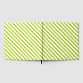 Diagonal lime green and white stripes pattern gästböcker