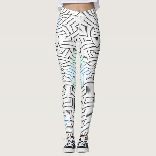 Diagonal linjemönster GB 01.w Leggings (Framsida)