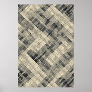 Diagonal mosaikrutnät: Geometrisk platta för Neutr Poster